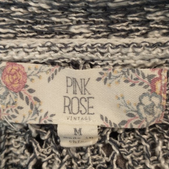 Pink Rose Vintage long open sweater - Picture 2 of 2